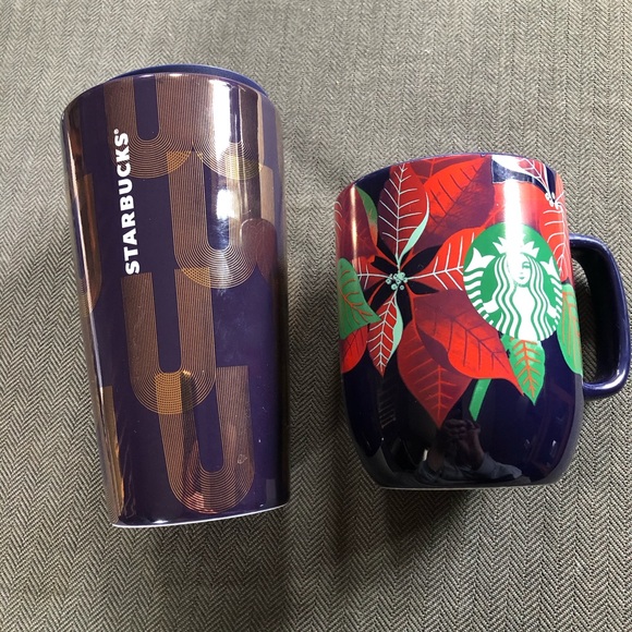 NWT 2 Starbucks 2020 Holiday ceramic cups 12 oz ea - Picture 1 of 5